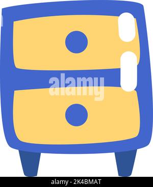 Furniture nightstand, illustration, vector on white background. Stock Vector