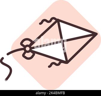 Hobby kite, illustration, vector on white background. Stock Vector