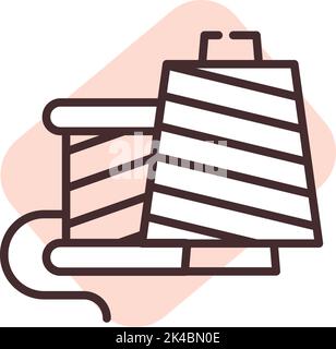 Hobby sewing thread, illustration, vector on white background. Stock Vector
