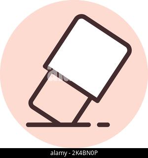 Graphic design eraser, illustration, vector on white background. Stock Vector