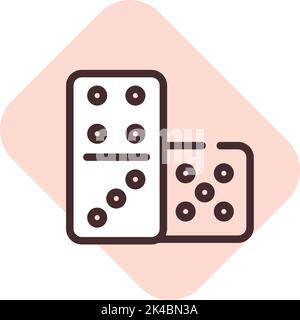 Hobby domino, illustration, vector on white background. Stock Vector