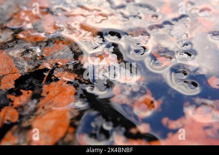 Real natural marble stone and surface background, Black and red slate marbel texture under water, natural brown rustic matt slab marble, emperador sto Stock Photo