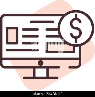 Marketing paid article, illustration, vector on white background. Stock Vector