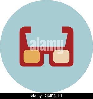 Movie 3d glasses, illustration, vector on white background. Stock Vector
