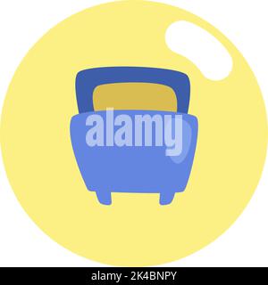 Hotel single bed, illustration, vector on white background. Stock Vector