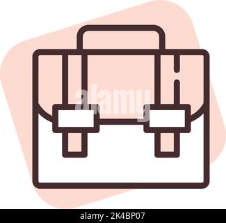 Office suitcase, illustration, vector on white background. Stock Vector