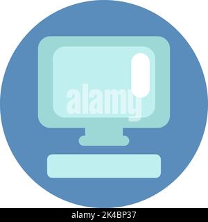 Laboratory computer, illustration, vector on white background. Stock Vector