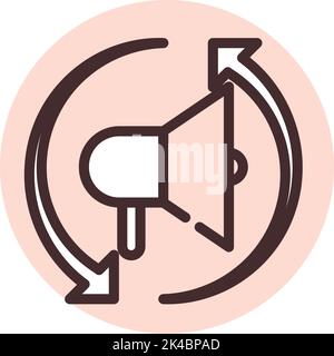 Marketing remarketing, illustration, vector on white background. Stock Vector