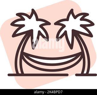 Park hammocks, illustration, vector on white background. Stock Vector