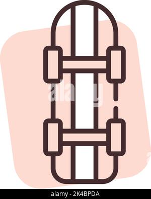 Park skate, illustration, vector on white background. Stock Vector