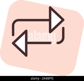 Play media repeat, illustration, vector on white background. Stock Vector