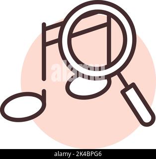 Play media search, illustration, vector on white background. Stock Vector