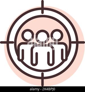 Marketing targeting, illustration, vector on white background. Stock Vector