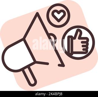 Marketing blogging, illustration, vector on white background. Stock Vector
