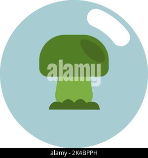 Green mushroom, illustration, vector on white background. Stock Vector