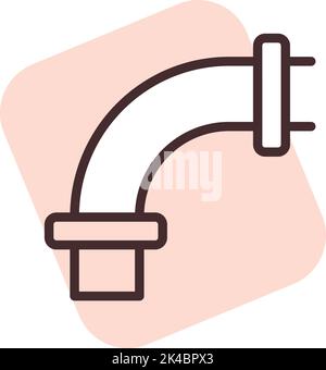 Plumbing pipes, illustration, vector on white background. Stock Vector