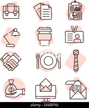 Office work, illustration, vector on white background. Stock Vector