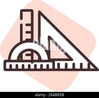 Office ruler, illustration, vector on white background. Stock Vector