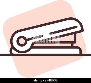 Office stapler, illustration, vector on white background. Stock Vector