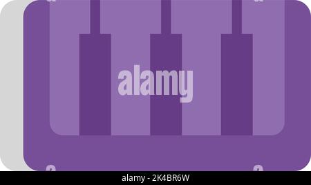 Purple piano keys, illustration, vector on white background. Stock Vector
