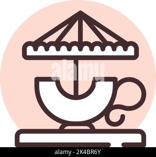 Luna park cup carousel, illustration, vector on white background. Stock Vector