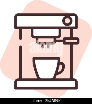 Office coffee, illustration, vector on white background. Stock Vector
