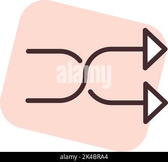Play media change , illustration, vector on white background. Stock Vector