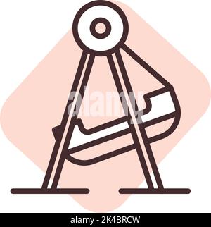 Luna park swing carousel, illustration, vector on white background. Stock Vector