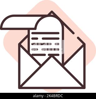 Office letter, illustration, vector on white background. Stock Vector