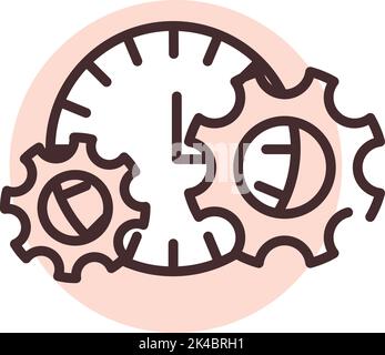 Office menagement, illustration, vector on white background. Stock Vector