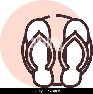 Pool slippers, illustration, vector on white background. Stock Vector