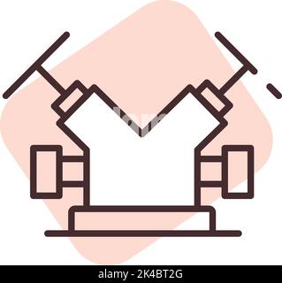 Plumbing pipes, illustration, vector on white background. Stock Vector