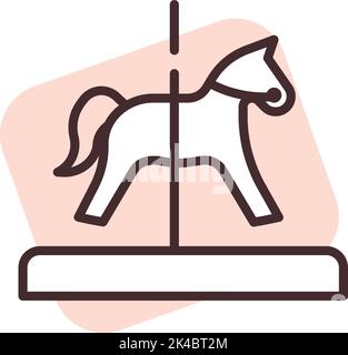 Park horse, illustration, vector on white background. Stock Vector