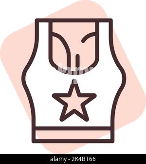 Printing womans top, illustration, vector on white background. Stock Vector