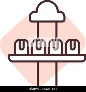 Park excitement ride, illustration, vector on white background. Stock Vector