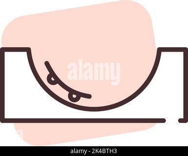 Skate park, illustration, vector on white background. Stock Vector