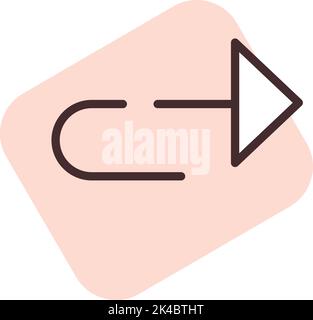Play media reverse, illustration, vector on white background. Stock Vector