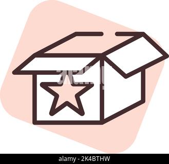 Printing box, illustration, vector on white background. Stock Vector