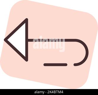 Play media reverse song, illustration, vector on white background. Stock Vector
