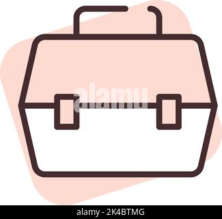 Plumbing tools bag, illustration, vector on white background. Stock Vector