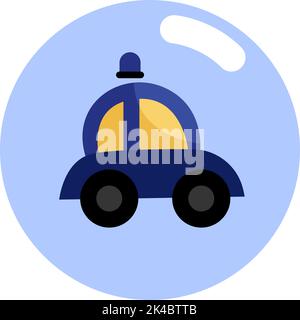 Police car siren, illustration, vector on white background. Stock Vector