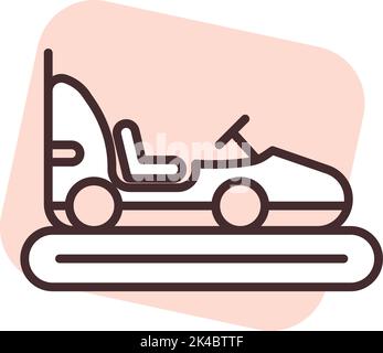 Park car rides, illustration, vector on white background. Stock Vector