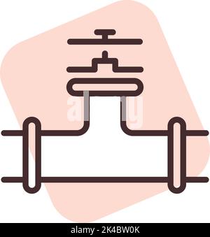 Plumbing steel pipes, illustration, vector on white background. Stock Vector