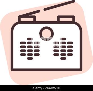 Play media radio, illustration, vector on white background. Stock Vector