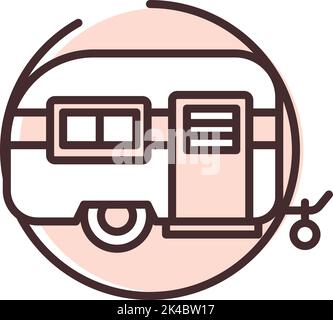 Pool and beach caravan, illustration, vector on white background. Stock Vector