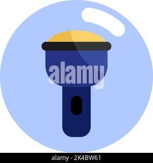 Police flashlight, illustration, vector on white background. Stock Vector
