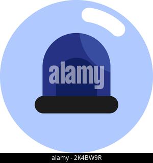 Police siren, illustration, vector on white background. Stock Vector