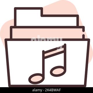 Play media folder, illustration, vector on white background. Stock Vector