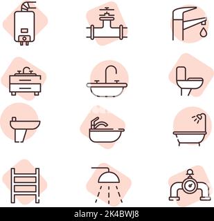 Plumbing service, illustration, vector on white background. Stock Vector