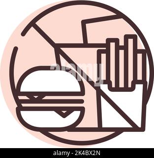 No food andd drink allowed, illustration, vector on white background. Stock Vector